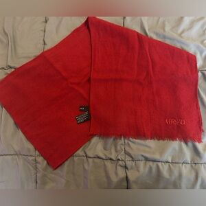 Versace Vibrant Red Wool Scarf